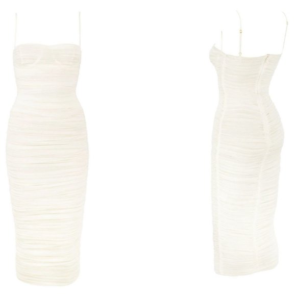 House of CB 'Sirene' Gathered Organza Mesh Dress NWOT - Picture 6 of 9